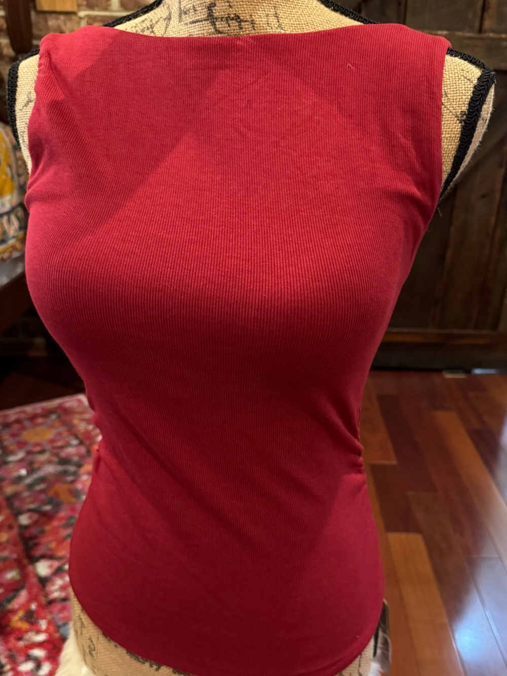 OGL DARK RED WITH BUILT IN BRA AND LOW BACK NWT